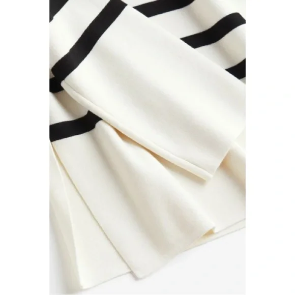 Cream/Striped Mock Turtleneck Sweater - Picture 9 of 9